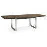 Bentley Designs Tivoli Dark Oak 6-8 Seater Dining Set & 6 Cantilever Chairs- Sea Green Velvet Fabric- table extended