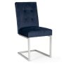 Faro Dark Oak Uph Cantilever Chair - Dark Blue Velvet (Pair) Faro Dark Oak Uph Cantilever Chair - Dark Blue Velvet (Pair)