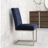Faro Dark Oak Uph Cantilever Chair - Dark Blue Velvet (Pair) Faro Dark Oak Uph Cantilever Chair - Dark Blue Velvet (Pair)