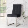 Faro Dark Oak Uph Cantilever Chair - Gun Metal Velvet (Pair)