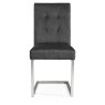 Faro Dark Oak Uph Cantilever Chair - Gun Metal Velvet (Pair) Faro Dark Oak Uph Cantilever Chair - Gun Metal Velvet (Pair)