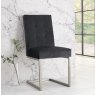 Faro Dark Oak Uph Cantilever Chair - Gun Metal Velvet (Pair) Faro Dark Oak Uph Cantilever Chair - Gun Metal Velvet (Pair)