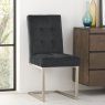 Faro Dark Oak Uph Cantilever Chair - Gun Metal Velvet (Pair) Faro Dark Oak Uph Cantilever Chair - Gun Metal Velvet (Pair)
