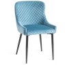 Faro Weathered Oak 4-6 Seater Table & 4 Kent Petrol Blue Velvet Chairs - Black Legs Faro Weathered Oak 4-6 Seater Table & 4 Kent Petrol Blue Velvet Chairs - Black Legs