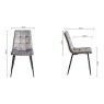 Faro Weathered Oak 4-6 Seater Table & 4 Mondrian Grey Velvet Chairs - Faro Weathered Oak 4-6 Seater Table & 4 Mondrian Grey Velvet Chairs -