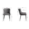 Faro Weathered Oak 6-8 Seater Table & 6 Kent Dark Grey Faux Leather Chairs - Black Legs Faro Weathered Oak 6-8 Seater Table & 6 Kent Dark Grey Faux Leather Chairs - Black Legs