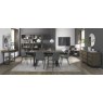 Faro Weathered Oak 6-8 Seater Table & 6 Mondrian Grey Velvet Chairs