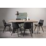 Faro Weathered Oak 6-8 Seater Table & 6 Seurat Dark Grey Faux Suede Fabric Chairs