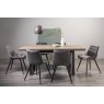 Faro Weathered Oak 6-8 Seater Table & 6 Seurat Grey Velvet Chairs