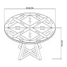 Bentley Designs Indus Rustic Oak 4 Seater Circular Dining Set & 4 Upholstered Cantilever Chairs in Dark Grey Fabric- table li