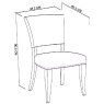 Bentley Designs Indus Rustic Oak 4 Seater Circular Dining Set & 4 Upholstered Chairs in Dark Grey Fabric- chair line drawing