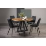 Harvey Rustic Oak 4 Seater Table & 4 Fontana Dark Grey Faux Suede Fabric Chairs