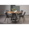 Harvey Rustic Oak 4 Seater Table & 4 Fontana Grey Velvet Chairs