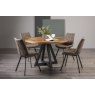 Harvey Rustic Oak 4 Seater Table & 4 Fontana Tan Faux Suede Fabric Chairs