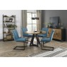 Harvey Rustic Oak 4 Seater Table & 4 Lewis Petrol Blue Velvet Cantilever Chairs Harvey Rustic Oak 4 Seater Table & 4 Lewis Petrol Blue Velvet Cantilever Chairs