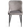 Harvey Rustic Oak 4-6 Seater Table & 4 Kent Grey Velvet Chairs - Black Legs Harvey Rustic Oak 4-6 Seater Table & 4 Kent Grey Velvet Chairs - Black Legs
