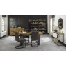 Harvey Rustic Oak 4-6 Seater Table & 4 Harvey Cantilever Chairs in Dark Grey Fabric