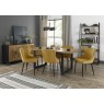 Harvey Rustic Oak 6-8 Seater Table & 6 Kent Mustard Velvet Chairs - Black Legs Harvey Rustic Oak 6-8 Seater Table & 6 Kent Mustard Velvet Chairs - Black Legs