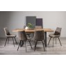 Harvey Rustic Oak 6-8 Seater Table & 6 Fontana Tan Faux Suede Fabric Chairs