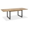 Bentley Designs Indus Rustic Oak 6-8 Seater Dining Set & 6 Rustic Uph Chairs- Sea Green Velvet Fabric- table extended