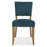 Bentley Designs Indus Rustic Oak 6-8 Seater Dining Set & 6 Rustic Uph Chairs- Sea Green Velvet Fabric- chair front