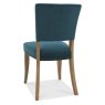 Bentley Designs Indus Rustic Oak 6-8 Seater Dining Set & 6 Rustic Uph Chairs- Sea Green Velvet Fabric- chair back angle