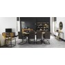 Bentley Designs Indus Rustic Oak 6-8 Seater Dining Set & 6 Upholstered Chairs in Dark Grey Fabric- chair line drawing