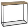 Indus Rustic Oak Narrow Console Table - front angle
