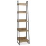 Indus Rustic Oak Narrow Open Display Unit - front angle