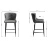 Kent - Dark Grey Faux Leather Bar Stool with Black Legs (Single) - Grade A3 - Ref #0514 Kent - Dark Grey Faux Leather Bar Stool with Black Legs (Single) - Grade A3 - Ref #0514