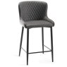Kent - Dark Grey Faux Leather Bar Stools with Black Legs (Pair) Kent - Dark Grey Faux Leather Bar Stools with Black Legs (Pair)