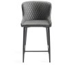 Kent - Dark Grey Faux Leather Bar Stools with Black Legs (Pair) Kent - Dark Grey Faux Leather Bar Stools with Black Legs (Pair)
