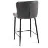 Kent - Dark Grey Faux Leather Bar Stools with Black Legs (Pair) Kent - Dark Grey Faux Leather Bar Stools with Black Legs (Pair)