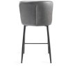 Kent - Dark Grey Faux Leather Bar Stools with Black Legs (Pair) Kent - Dark Grey Faux Leather Bar Stools with Black Legs (Pair)