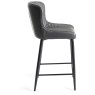 Kent - Dark Grey Faux Leather Bar Stools with Black Legs (Pair) Kent - Dark Grey Faux Leather Bar Stools with Black Legs (Pair)