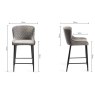 Kent - Dark Grey Faux Leather Bar Stools with Black Legs (Pair) - Grade A2 - Ref #0520 Kent - Dark Grey Faux Leather Bar Stools with Black Legs (Pair) - Grade A2 - Ref #0520