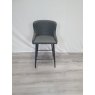 Kent - Dark Grey Faux Leather Bar Stools with Black Legs (Single) - Grade A3 - Ref #0478 Kent - Dark Grey Faux Leather Bar Stools with Black Legs (Single) - Grade A3 - Ref #0478