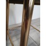 Kent - Dark Grey Faux Leather Bar Stools with Gold Legs (Pair) - Grade A3 - Ref #0318 Kent - Dark Grey Faux Leather Bar Stools with Gold Legs (Pair) - Grade A3 - Ref #0318