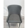 Kent - Dark Grey Faux Leather Chair with Black Legs (Single) - Return Item - Grade A3 - Ref #0467 Kent - Dark Grey Faux Leather Chair with Black Legs (Single) - Return Item - Grade A3 - Ref #0467