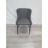 Kent - Dark Grey Faux Leather Chair with Black Legs (Single) - Return Item - Grade A3 - Ref #0467 Kent - Dark Grey Faux Leather Chair with Black Legs (Single) - Return Item - Grade A3 - Ref #0467