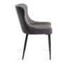Kent - Dark Grey Faux Leather Chairs with Black Legs (Pair) Kent - Dark Grey Faux Leather Chairs with Black Legs (Pair)