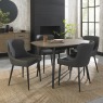 Kent - Dark Grey Faux Leather Chairs with Black Legs (Pair) Kent - Dark Grey Faux Leather Chairs with Black Legs (Pair)