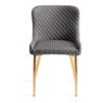 Kent - Dark Grey Faux Leather Chairs with Gold Legs (Pair) Kent - Dark Grey Faux Leather Chairs with Gold Legs (Pair)