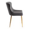 Kent - Dark Grey Faux Leather Chairs with Gold Legs (Pair) Kent - Dark Grey Faux Leather Chairs with Gold Legs (Pair)