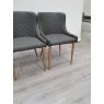 Kent - Dark Grey Faux Leather Chairs with Gold Legs (Pair) - Grade A2 - Ref #0382 Kent - Dark Grey Faux Leather Chairs with Gold Legs (Pair) - Grade A2 - Ref #0382