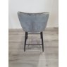 Kent - Grey Velvet Fabric Bar Stool with Black Legs (Single) - Grade A3 - Ref #0288 Kent - Grey Velvet Fabric Bar Stool with Black Legs (Single) - Grade A3 - Ref #0288