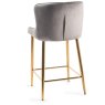 Kent - Grey Velvet Fabric Bar Stools with Gold Legs (Pair) Kent - Grey Velvet Fabric Bar Stools with Gold Legs (Pair)