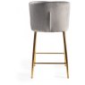 Kent - Grey Velvet Fabric Bar Stools with Gold Legs (Pair) Kent - Grey Velvet Fabric Bar Stools with Gold Legs (Pair)