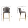 Kent - Grey Velvet Fabric Bar Stools with Gold Legs (Pair) Kent - Grey Velvet Fabric Bar Stools with Gold Legs (Pair)