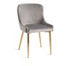 Kent - Grey Velvet Fabric Chairs with Gold Legs (Pair) Kent - Grey Velvet Fabric Chairs with Gold Legs (Pair)